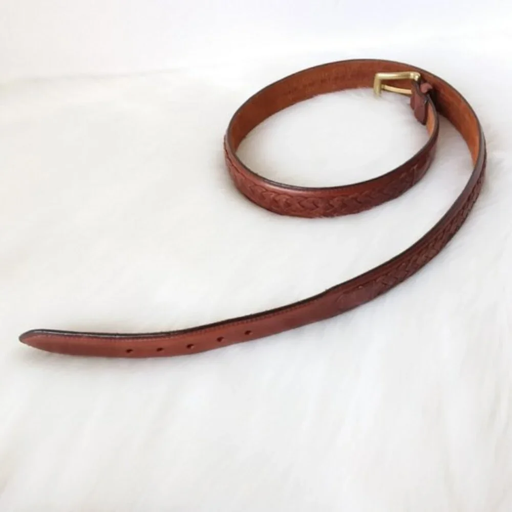 Brown Oil Tanned Cowhide Leather Belt